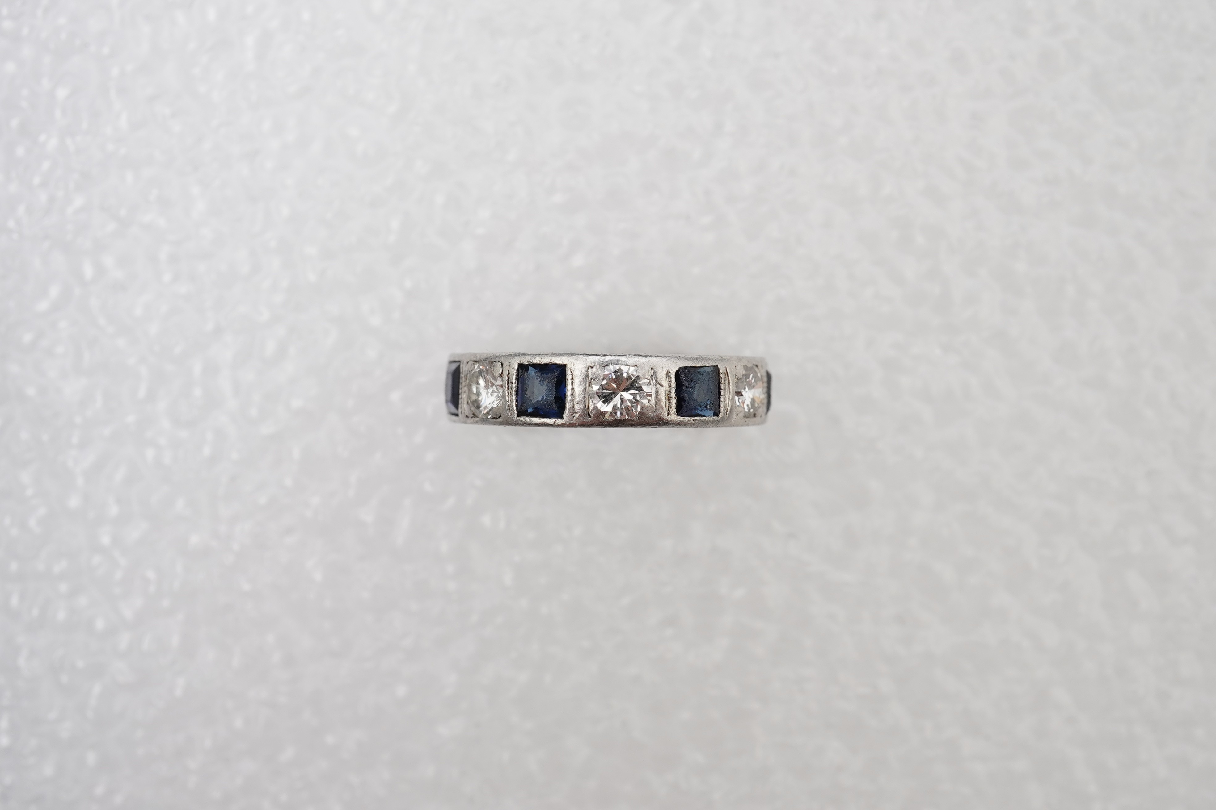 A sapphire and diamond eternity ring